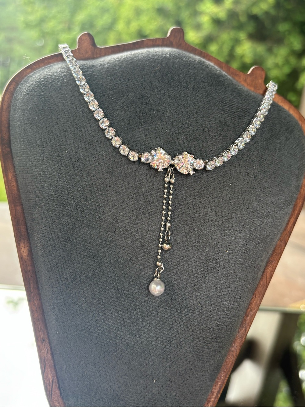 rhinestone bow choker